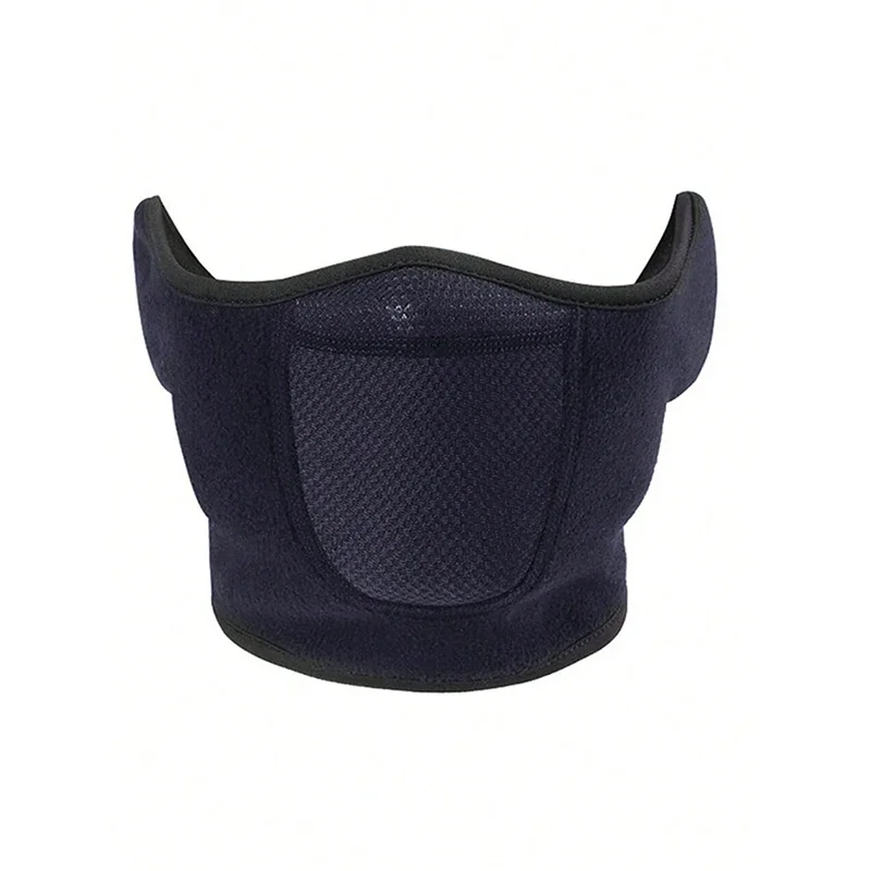 Máscara cálida a prueba de viento para invierno, deportes de pesca al aire libre, correr, ciclismo, cubierta facial de lana Polar, media máscara, protección para los oídos