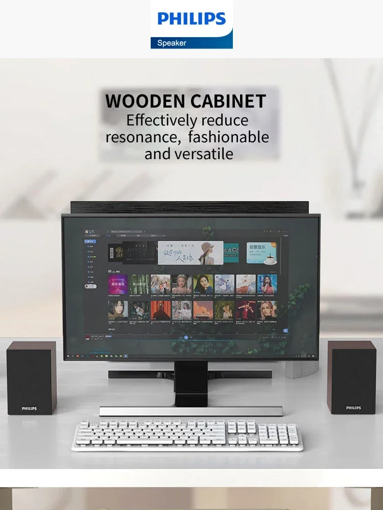 Philips SPA20 Lautsprecher Bluetooth mit 360-Grad-Surround-Sound Bluetooth Wireless Stereo für Computer MacBook Laptop