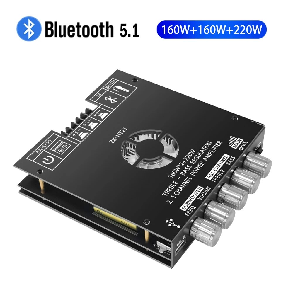 ZK-HT21 2.1 Kanal TDA7498E 160WX2+220W Bluetooth Digital Power Verstärker Modul High Und Low Tone Subwoofer