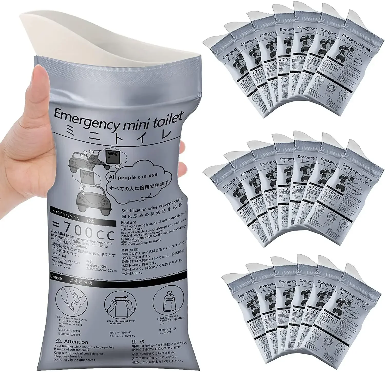 Auto Toilette selbst fahrendes Auto Notfall Urin beutel Reise Einweg tragbare Notfall Outdoor Camping Universal Urin beutel 700ml