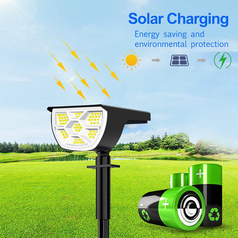 72/68 LED Solarne reflektory krajobrazowe Światła zewnętrzne 2 w 1 Ogród Zewnętrzna lampa ścienna zasilana energią słoneczną 3 tryby Drzwi wejściowe Podwórko