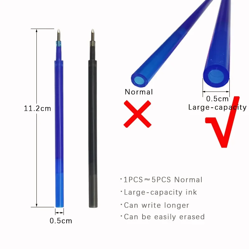 Công Suất Lớn Mực Xong Xóa Được Bút 0.5Mm Đẩy Tự Động Bút Gel Có Thể Giặt Tay Cầm Ma Thuật Viết Xong Xóa Được Nạp Lại Cần Viết Dài Hơn Trường