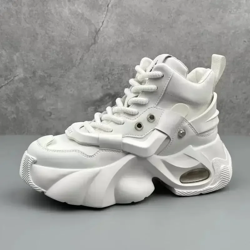 Zapatos de hombre, zapatillas informales de lujo para hombre, botas de plataforma cómodas para hombre, zapatillas altas transpirables con aumento de altura para hombre