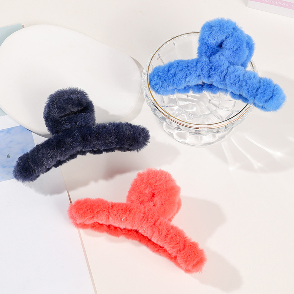 Mùa Đông Sang Trọng Vuốt Tóc Sang Trọng Acrylic Kẹp Tóc Lông Thú Giả Tóc Barrette Cua Mũ Đợi Đầu Đa Năng Dành Cho Nữ Cô Gái Phụ Kiện Tóc