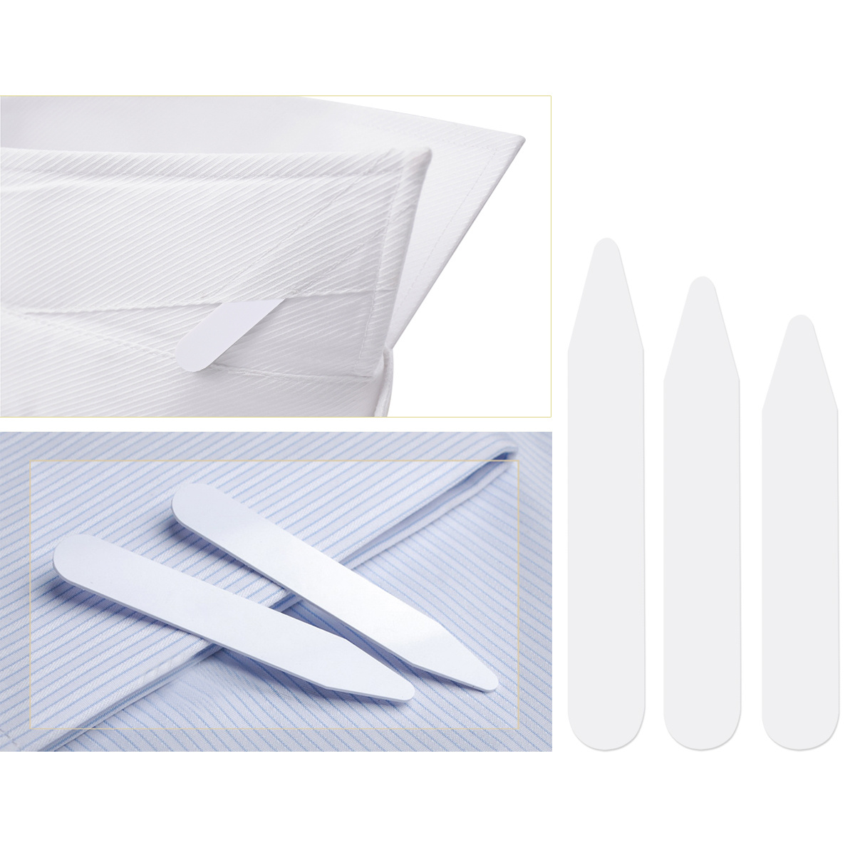5 pièces ensemble de 5 os de col pour chemise chemises dossier patte adhésive reste Collarlift hommes