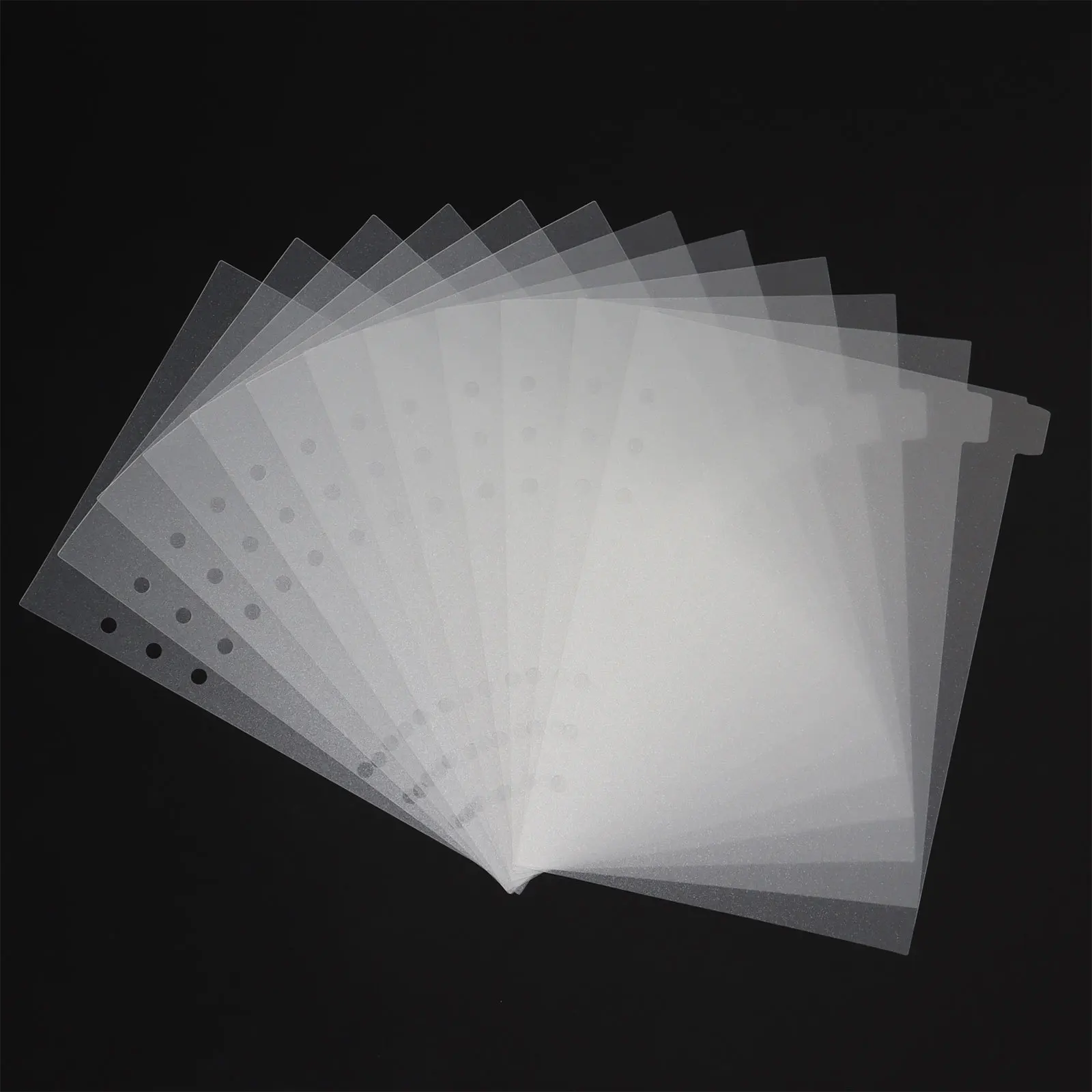 A5 12PCS Transparent Paper Index Divider 6 Holes For Binder Planner Notebook Stationery Notebook Paper Divider Accessories
