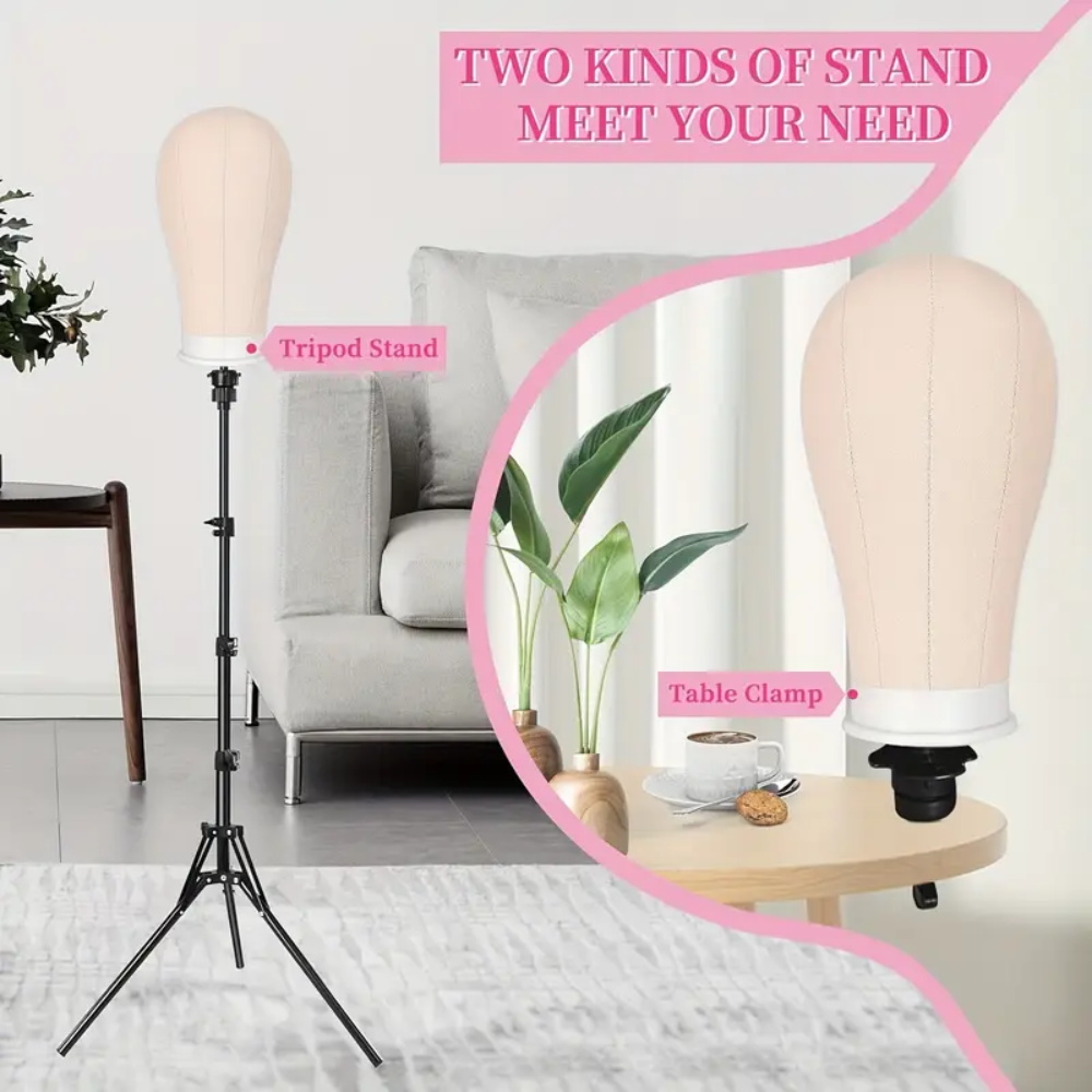 ขาตั้งวิกผมและ 22 หัวชุด, ผ้าใบวิกผมพร้อม Mannequin HEAD สําหรับวิกผม Manikin HEAD BLOCK ชุดสําหรับวิกผมทํา