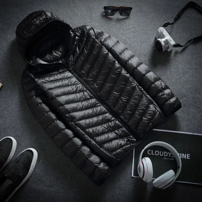 Chaqueta de plumón ultraligera con capucha para hombre, abrigo corto de algodón, ropa cálida, moda de invierno, novedad de 2022