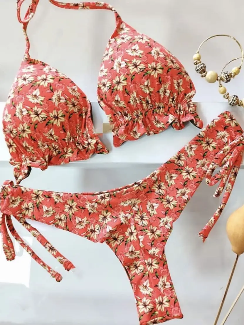 2022 ensemble Bikini femmes maillots de bain Push Up maillot de bain bas imprimé brésilien Biquini maillot de bain plage