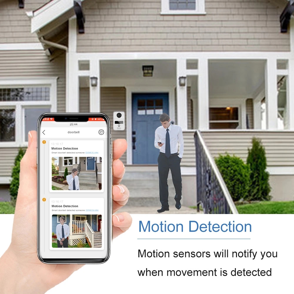 Tuya-Wifi付きワイヤレスドアベルシステム,ドア電話,カメラ,ビデオインターホン,家の別荘とアパートのドアキット,1080p