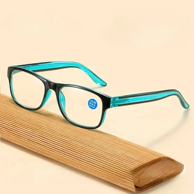Gafas de lectura antiluz azul, moda para mujeres y hombres, gafas cuadradas transparentes para presbicia para ordenador, gafas con montura para piernas de primavera