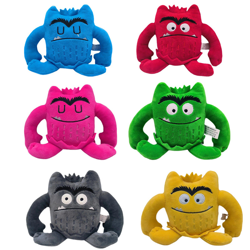 6 pçs a cor monstro de pelúcia kawaii boneca crianças monstro cor emoção plushie brinquedos de pelúcia para crianças aniversário presentes de natal