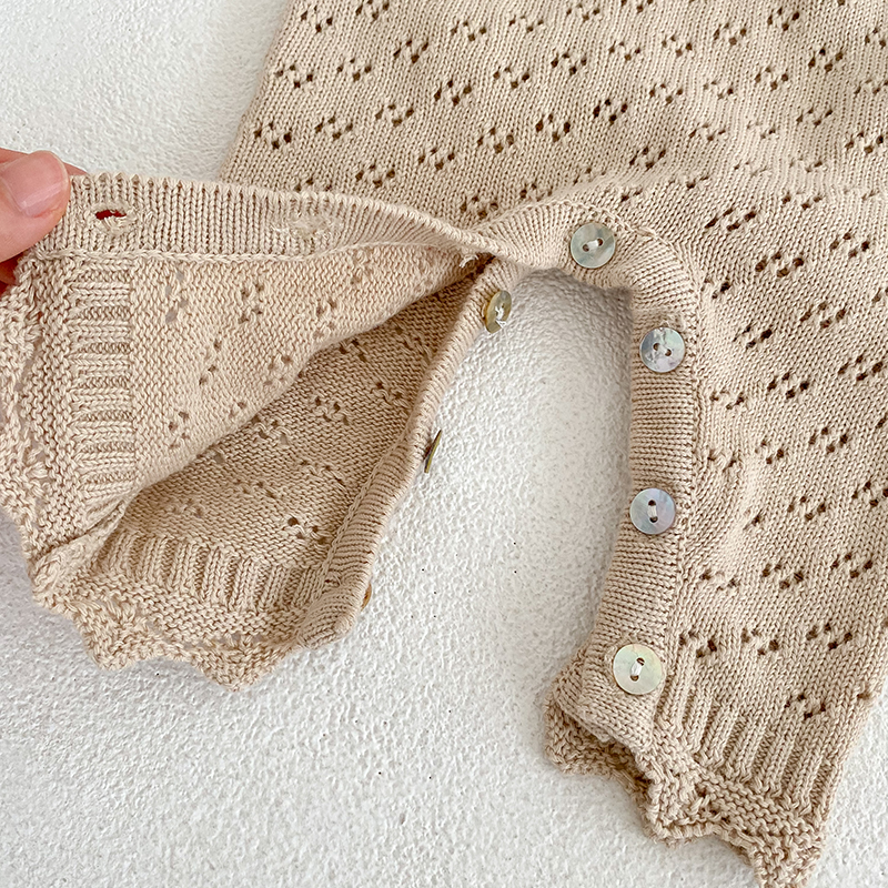 Neugeborene Mädchen Langarm Spitze Schwester Anzug Strick Stram pler Kleid Tops Säugling Overall Kinder Baby Mädchen Stram pler Kleidung