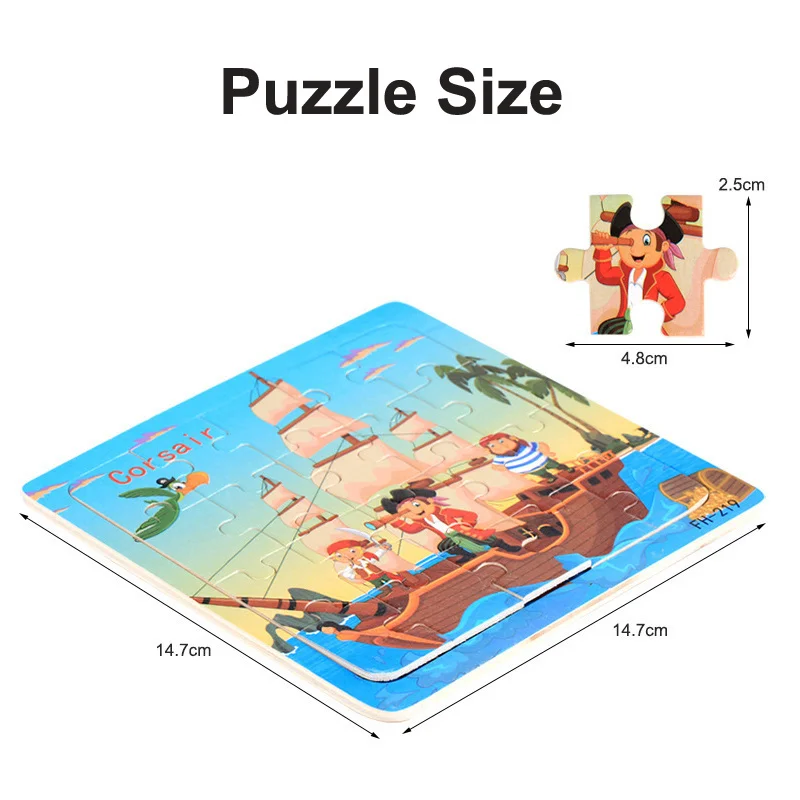ใหม่ 20 ชิ้นไม้ 3d ปริศนาการ์ตูนสัตว์จิ๊กซอว์ปริศนา Montessori ของเล่นเพื่อการศึกษาเด็กทารก 1 2 3 ปี