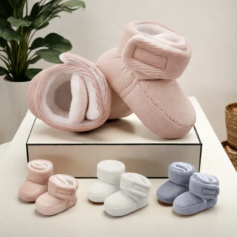 Winter Baby Baumwolle Schuhe Dicke Plüsch Schnee Stiefel Weiche Casual Wanderschuhe für 0-18 Monate Alt Bequeme Kleinkind Schuhe