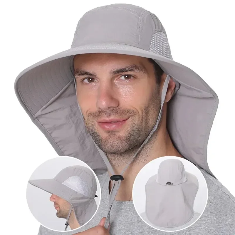 Cappelli da baseball a tesa larga per donne e uomini Sun Defender Raffreddamento Protezione per il collo Berretto da safari per escursioni Pesca Cappello da esterno con patta