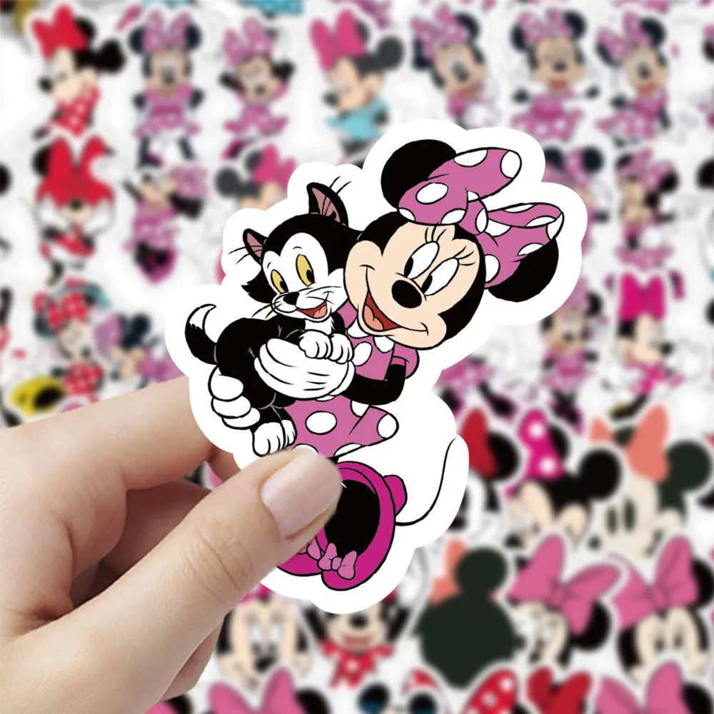 10/30/64 Uds Disney Mickey Mouse Minnie Mouse pegatinas de dibujos animados lindo DIY portátil equipaje álbum de recortes bicicleta pegatina impermeable Juguetes