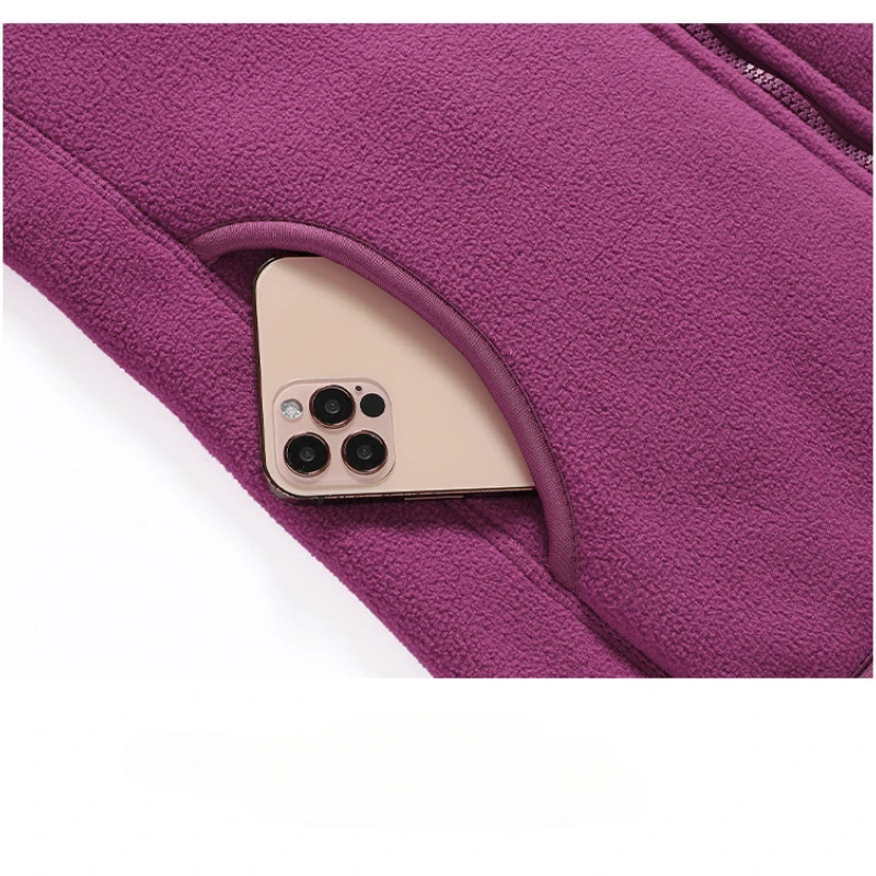 Winter Polar doppelseitige Fleece Jacken Frauen Männer Stehen Kragen Samt Outdoor mit Tasche Strickjacke Sweatshirt Dame Flanell Mantel
