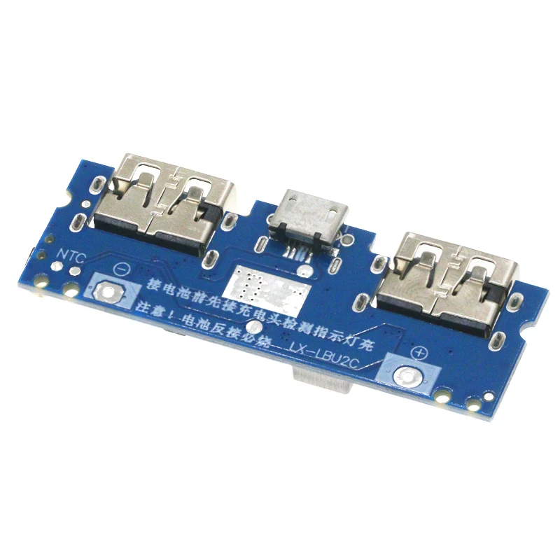 Placa de cargador de batería de litio, módulo de carga 18650, USB Dual, 5V, 2.4A, Micro/tipo-c