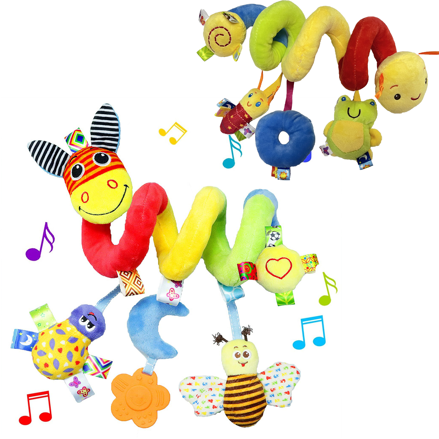 Jouet en peluche pour bébé nouveau-né, suspendu au lit, chariot à enroulement, pendentif, jouet apaisant, exercice de préhension