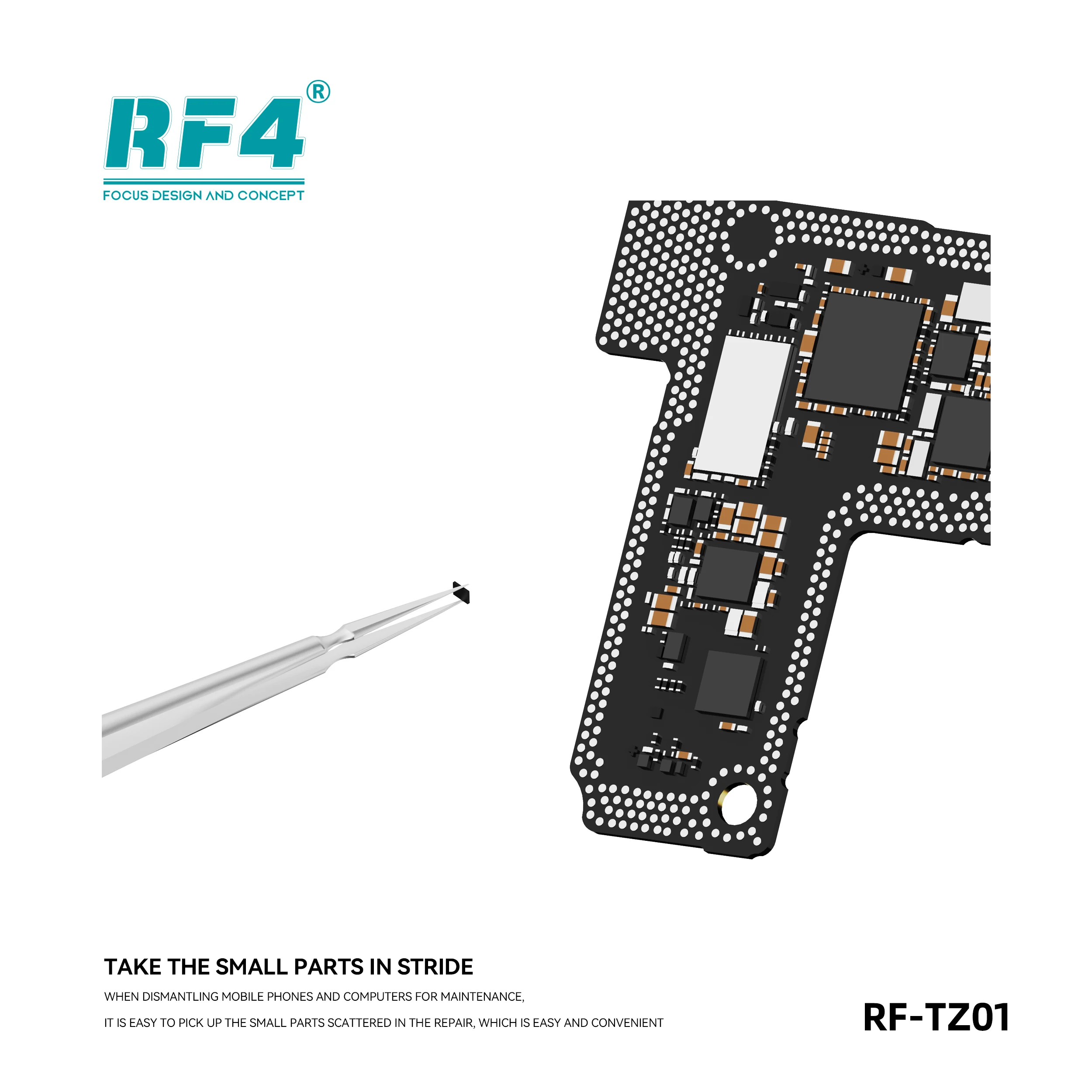 RF4 RF-TZ01 New Ultra Sharp Tweezers for High Precision Mobile Phone Repair Flying Wire Special Ultra Sharp Ultra Stable Tweezer