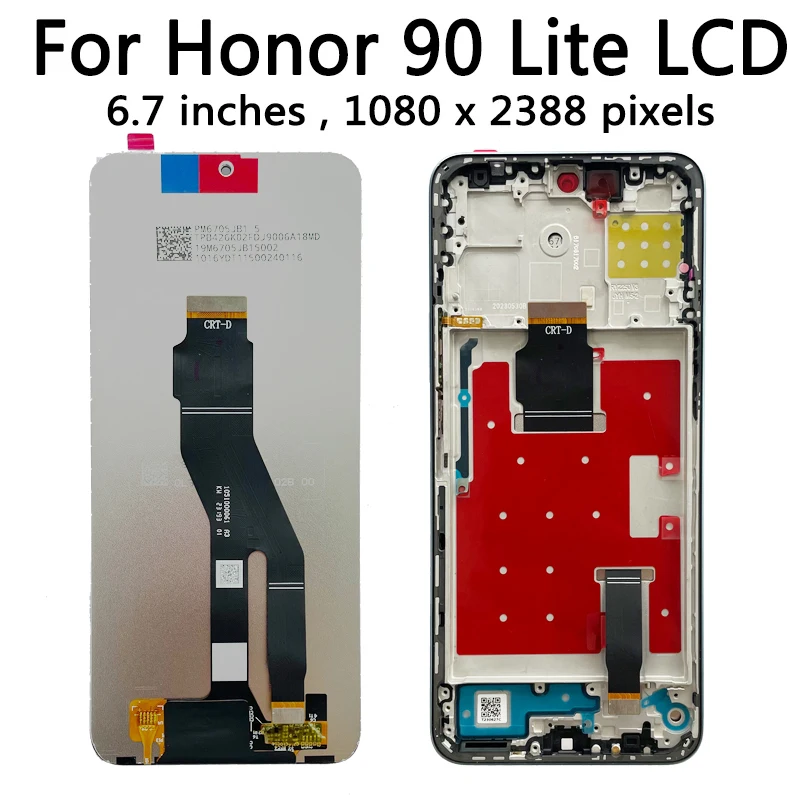 ทดสอบ 6.7 ''สําหรับ Huawei Honor 90 Lite CRT-NX1 จอแสดงผล LCD Touch Screen Digitizer ASSEMBLY สําหรับ Honor90 Lite 90 Lite LCD กรอบ