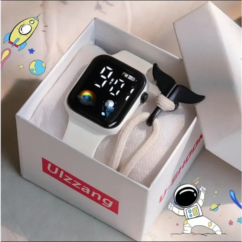 Mode führte Kinder uhr Sport Digitaluhren Spaceman Silikon armband wasserdichte elektronische Armbanduhr für Geschenk