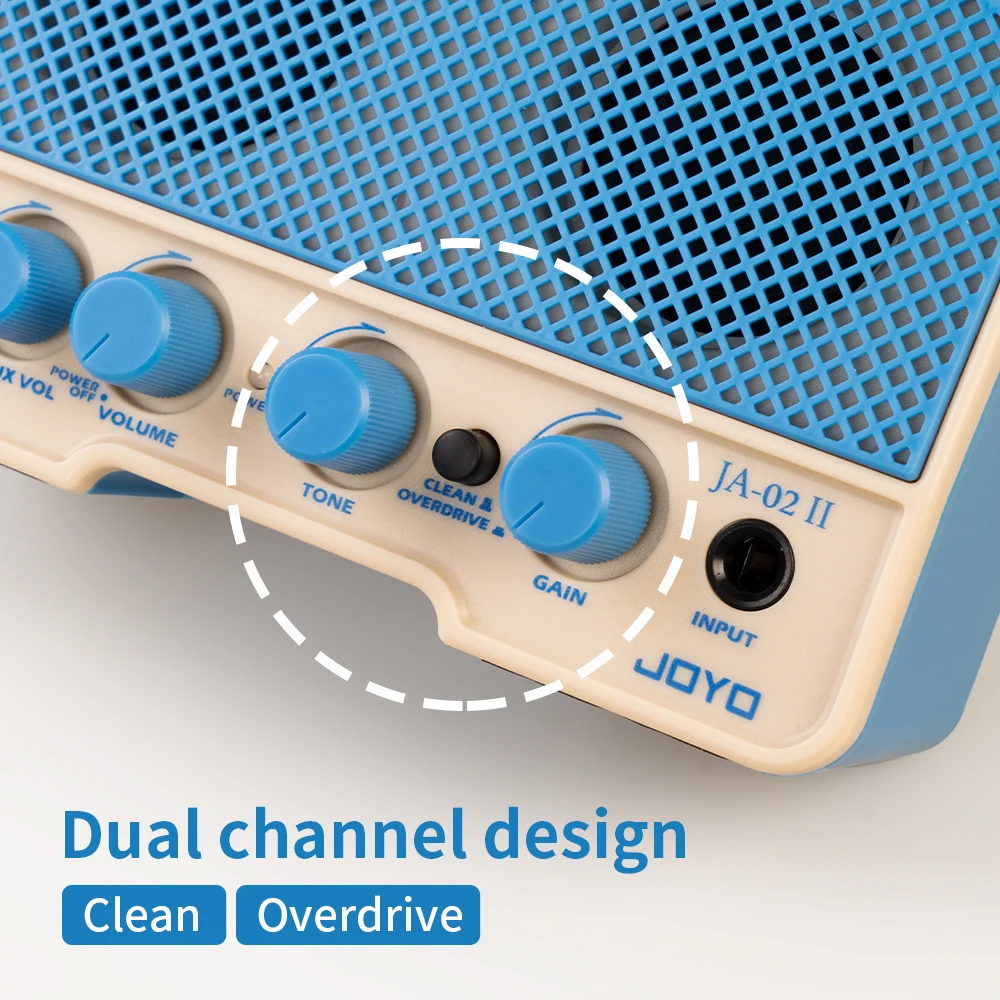 JOYO JA-02 II Đàn Guitar Mini Khuếch Đại Kênh Đôi Sạch Sẽ & Overdirve Tác Dụng Guitar AMP Với Bluetooth 5.0 AUX Connetor