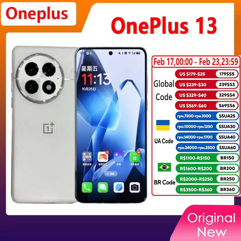 Versão chinesa OnePlus 13 Snapdragon 8 Elite 6.82 ''120hz LTPO AMOLED Display ColorOS 15 6000mAh Bateria 100W SUPERVOOC