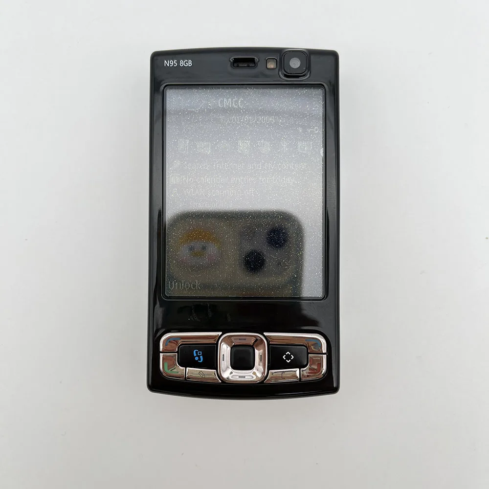 Original Unlocked N95 8GB 5MP WIFI Bluetooth FM radio Mobile Phone Russian Arabic Hebrew Keyboard Made in Finland