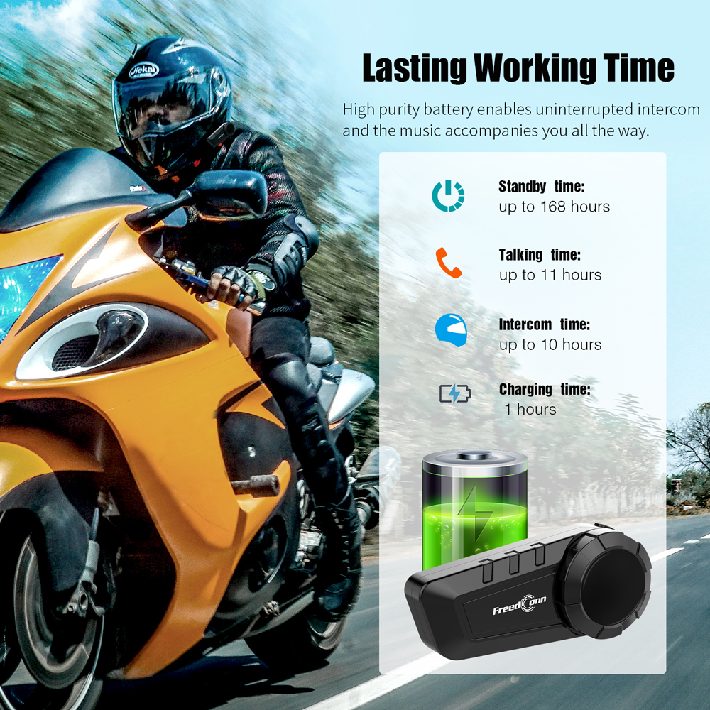 Freedconn KY Pro Motorcycle Intercom Bluetooth helmet Headset Motorbike 6 Riders 1000M Moto Group Waterproof Interphone