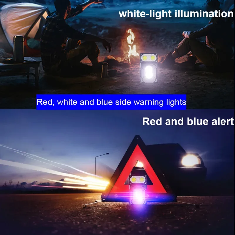 2025, neue multifunktionale COB-Taschenlampe, einstellbarer Winkel, LED-Außen-Taschenlampe, tragbares Schlüsselanhänger-Licht, magnetische Camping-Warnlampe