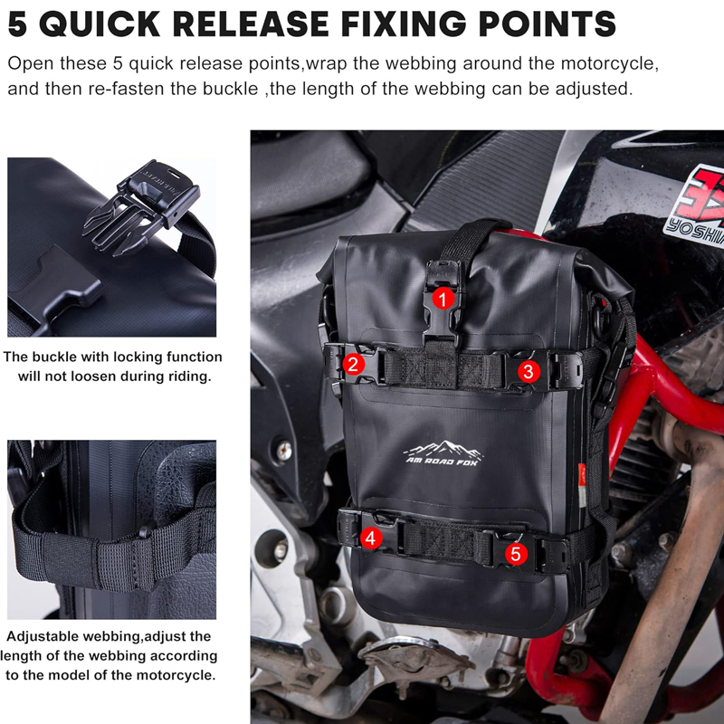 Universal Motorcycle Bag Frame Crash Bars Multifunctional Waterproof Bag Repair Tool Placement Bag Riding Equipment Package