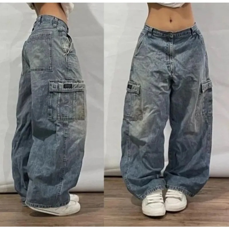 女性用ハイウエストバギージーンズ,カーゴパンツ,ヴィンテージマルチポケットストリートウェア,新しい原宿ゴシックパンツ,y2kファッション