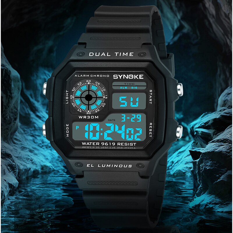 SYNOKE Orologi digitali militari da uomo Sport Cronografo luminoso Orologi da polso elettronici maschili impermeabili Relogio Masculino