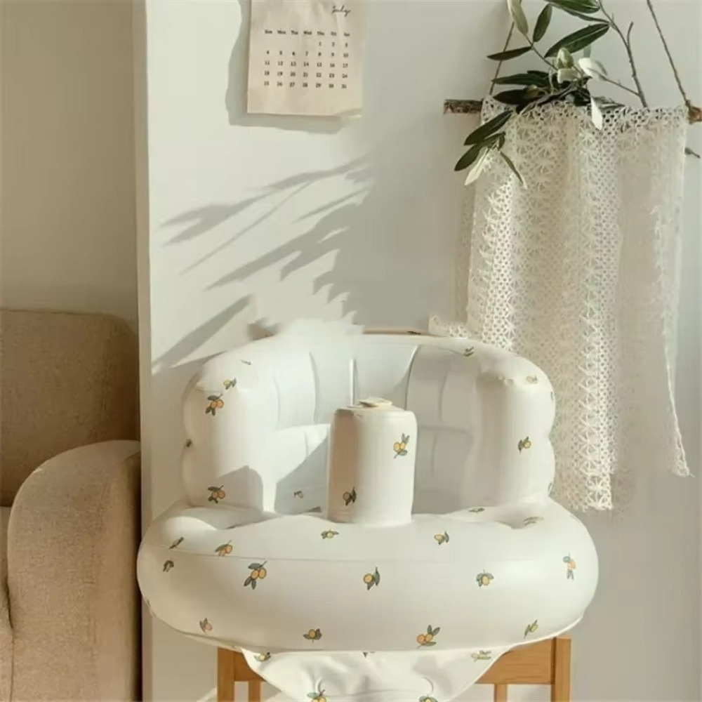 Asiento inflable para bebé con diseño de dibujos animados, sofá inflable plegable de PVC para bebé, muebles portátiles para bebé para niños