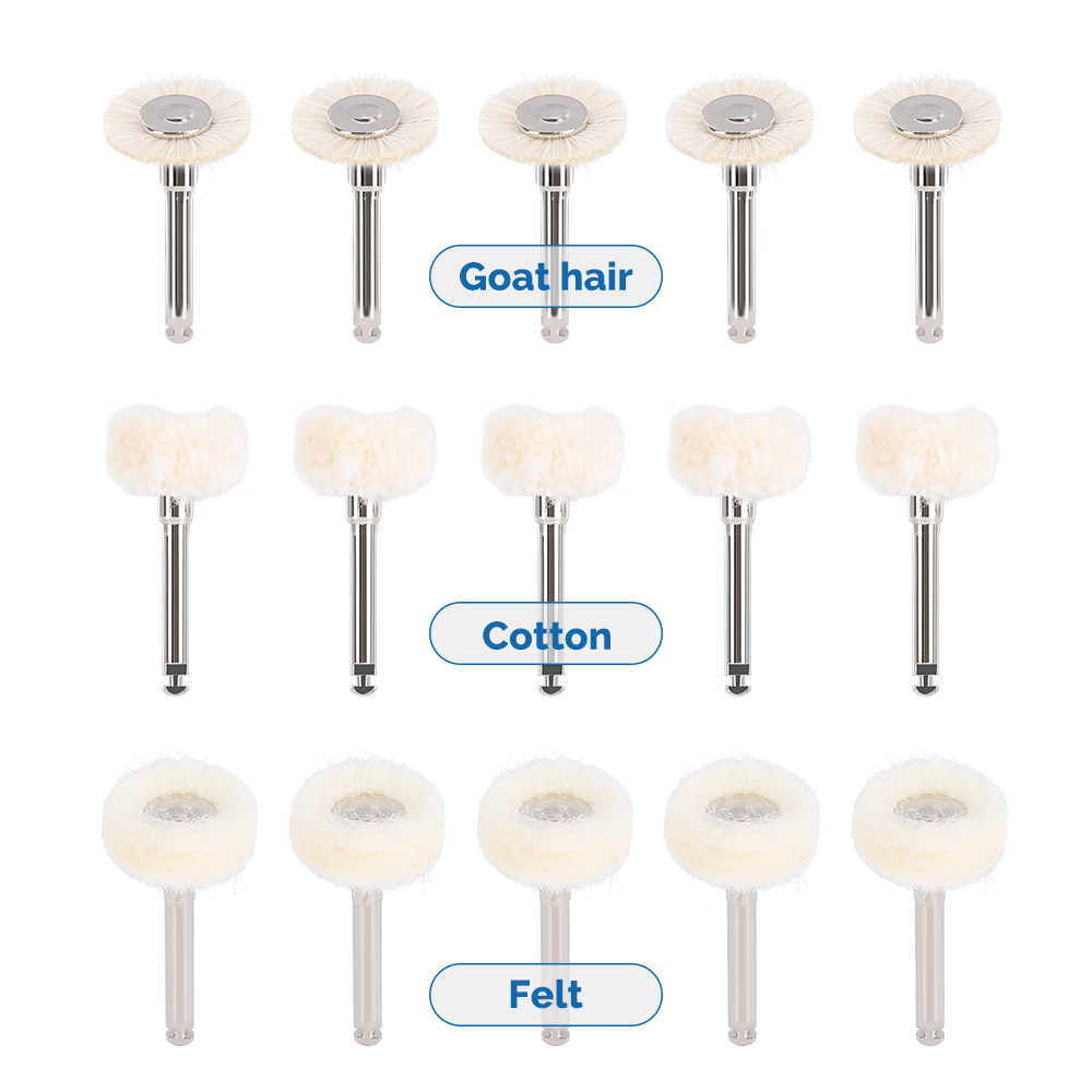 AZDENT 5 個歯科研磨ブラシフェルトホイールウールコットン研磨ブラシポリッシャーロータリーツール用 2.35 ミリメートル研磨ホイール