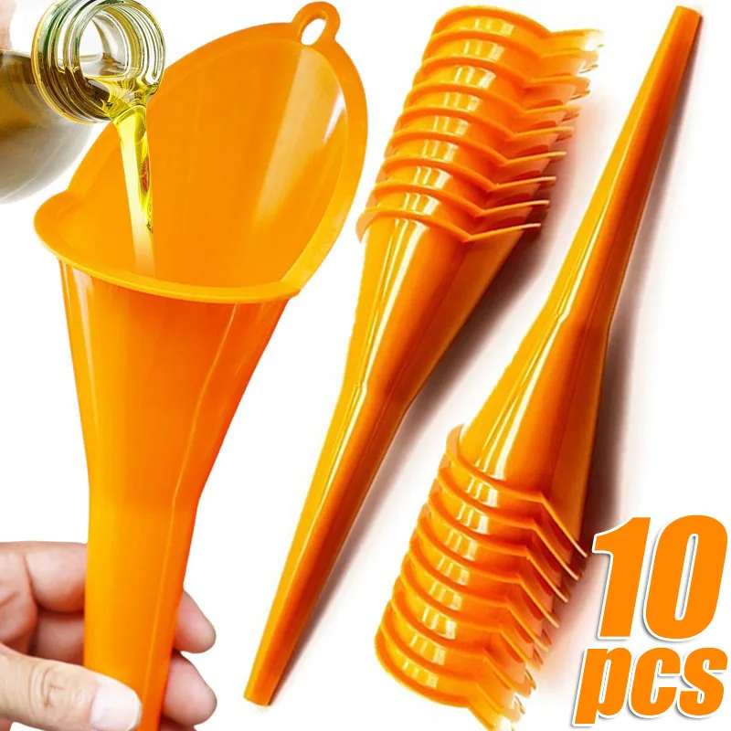 Embudo de vástago largo para coche, herramientas de llenado de combustible y aceite de gasolina, embudo de aceite de plástico antisalpicaduras, herramientas de repostaje de motocicleta, accesorios para automóviles