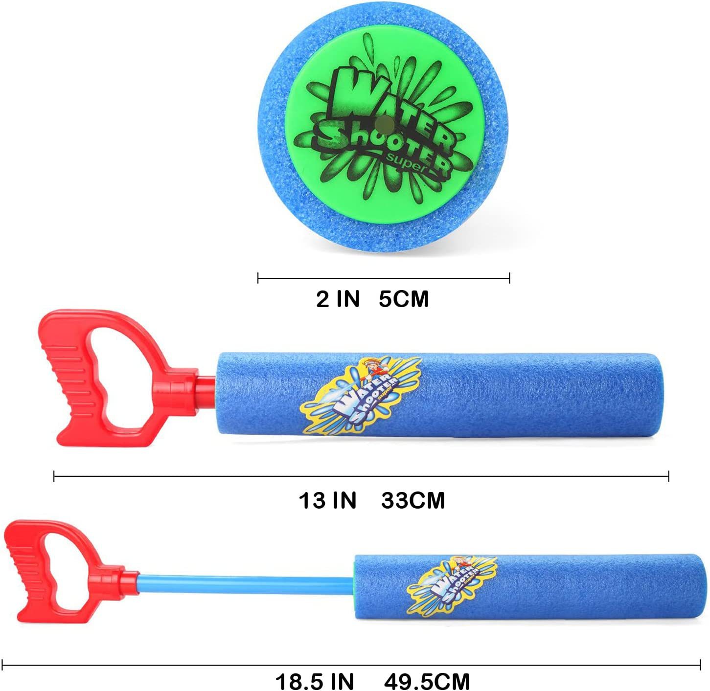 6 แพ็คน้ําปืนยิง Super โฟม Soakers Blaster Squirt ปืนสระว่ายน้ําของเล่นพลาสติก Handle ฤดูร้อนว่ายน้ําชายหาดสวนกลางแจ้ง