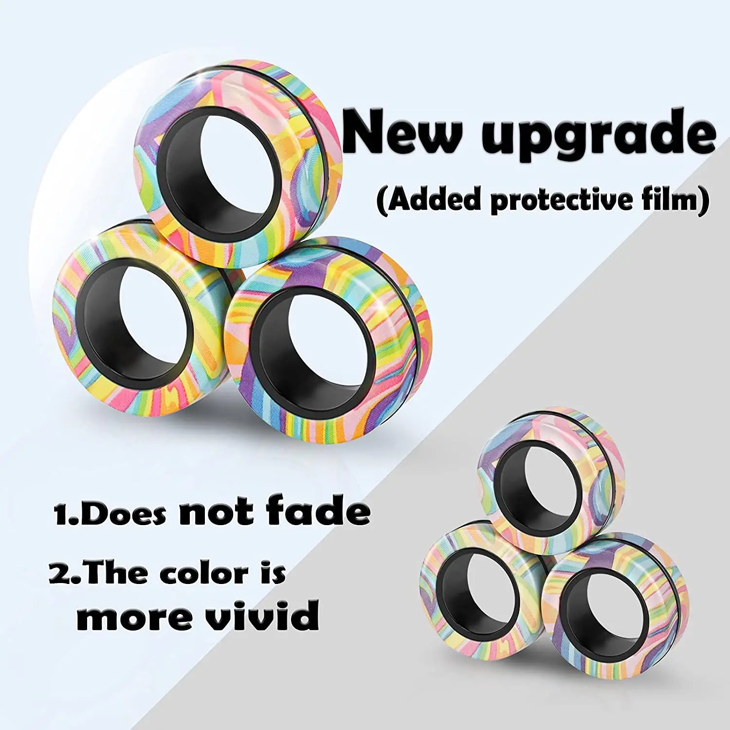 3 Ngón Tay Vòng Từ Tính Nhiều Màu Sắc Đồ Chơi Fidget Bộ Trưởng Thành Nam Châm Spinner Nhẫn Giải Tỏa Căng Thẳng Lo Âu Cứu Trợ Trị Liệu