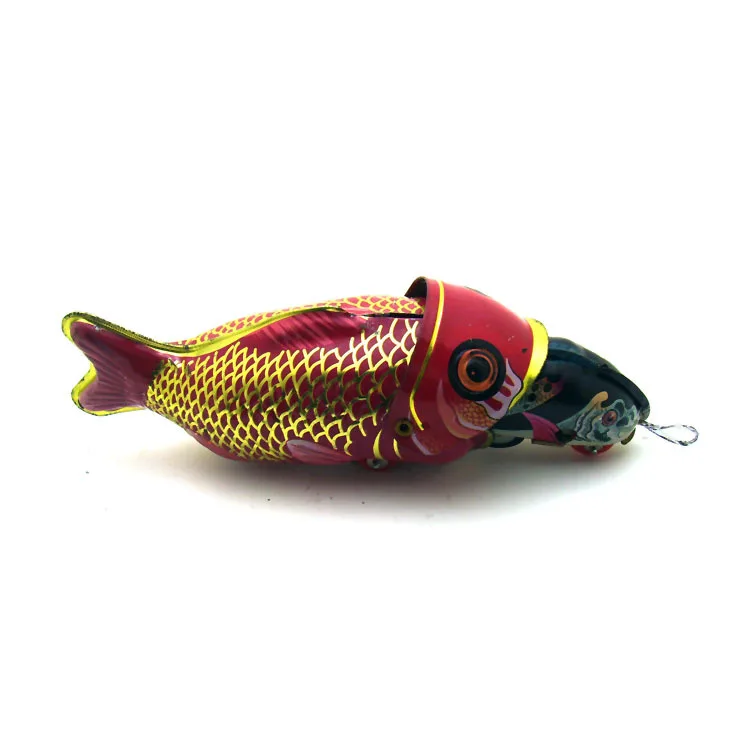 MS229 大きな魚は小魚を食べる、クジラを飲み込む魚 個人コレクション ノスタルジックなレトロな手工芸品、ブリキのおもちゃ