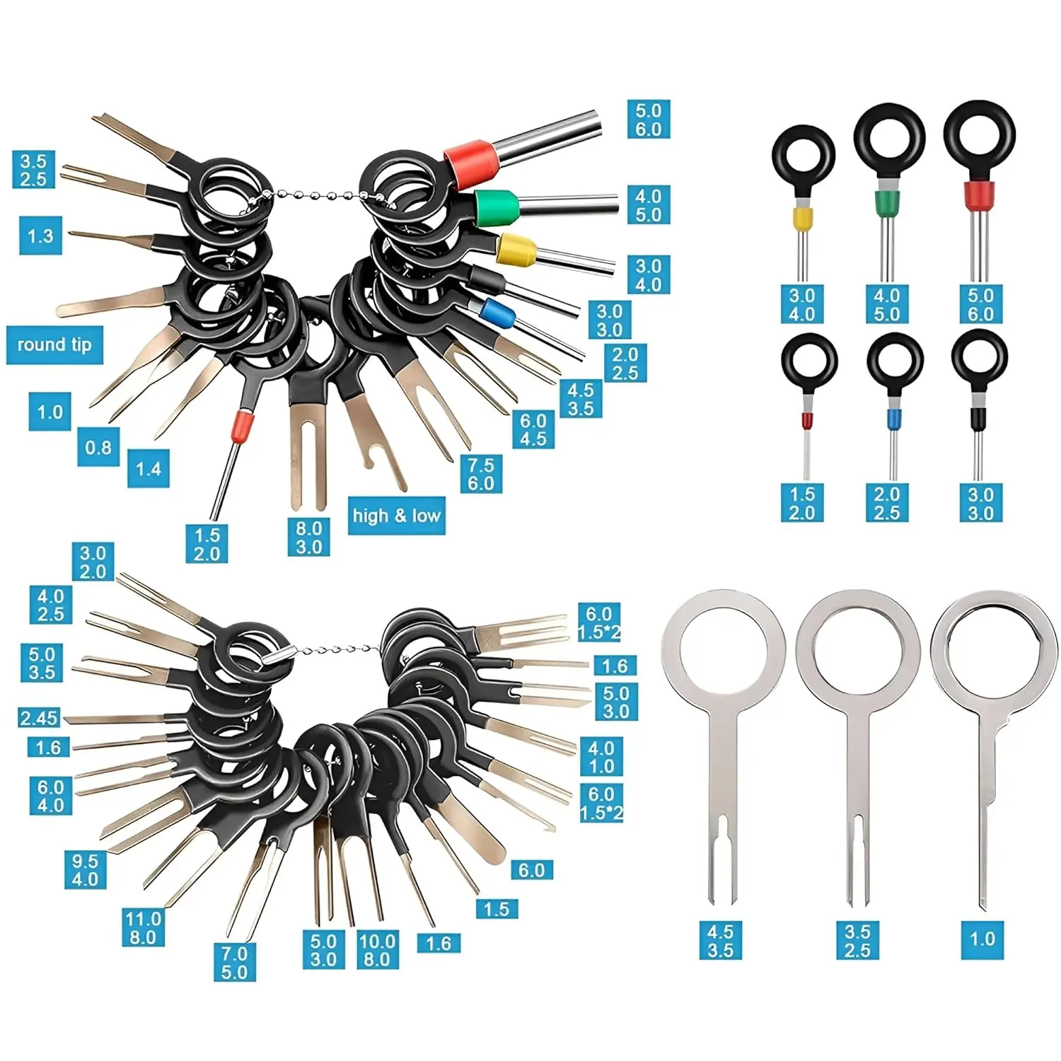 Kit de extracción de Terminal de coche, caja de conector de clavija de cable, Extractor de Pin de liberación, herramientas de reparación de enchufe de Terminal, 41/26 Uds.
