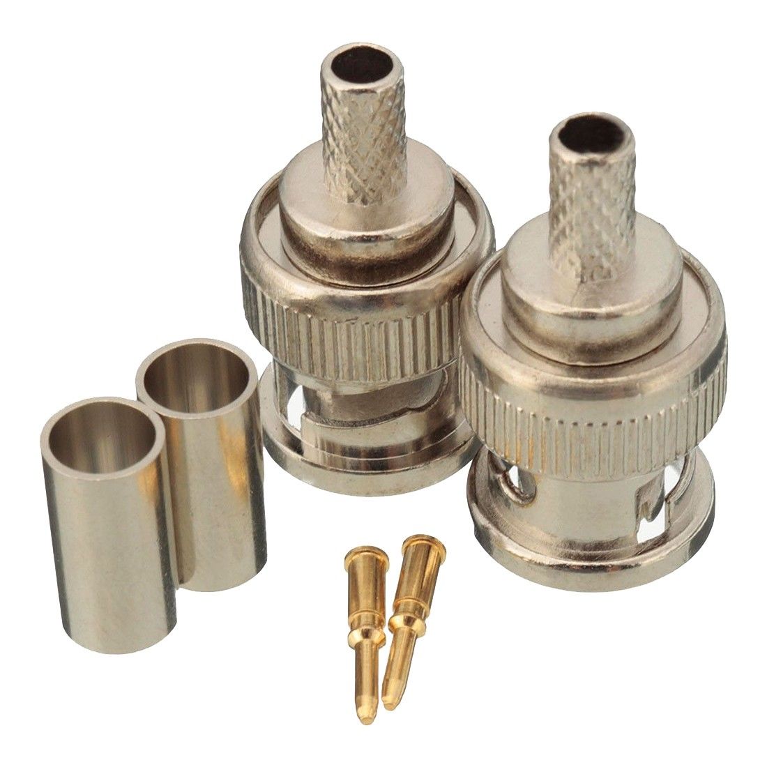 10 Sets BNC Stecker Hohe Qualität 3PCS Männlich Crimp Anschlüsse Metall Robust RG58 50 Ohm Stecker Praktische Marke Neue