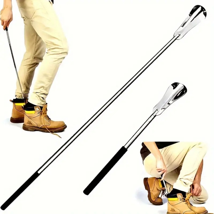 Extractor de zapatos retráctil de acero inoxidable para personas mayores, asistente de zapatos, adecuado tanto para hombres como para mujeres, 1 ud.