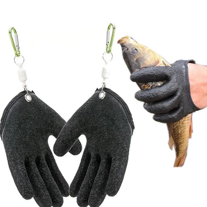 Guantes de caza de látex profesionales para pescar, guantes de pesca antideslizantes, protección de mano, rasguños de pinchazo, pescador, izquierda o derecha, 1 ud.