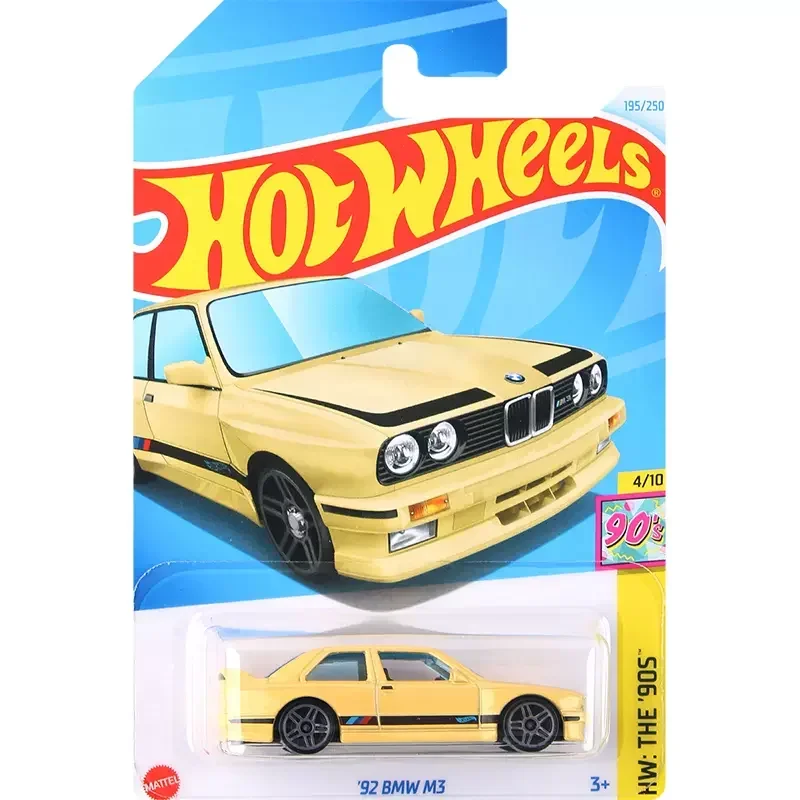 Coche Hot Wheels Original 2024L 92 BMW M3 para niños, escala de juguete 1/64, modelo de Metal fundido a presión, Juguete coleccionista de los años 90, regalo de cumpleaños
