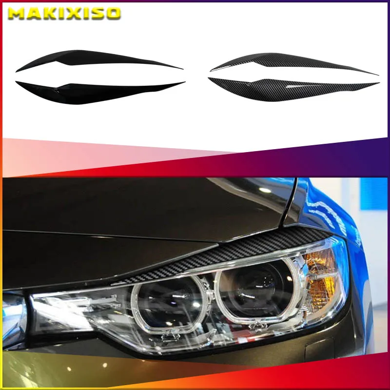 Naklejki na reflektory samochodowe do BMW serii 3 F30 F31 318i 320i 2012-2018 Pokrywy powiek samochodowych Nowy ABS Carbon