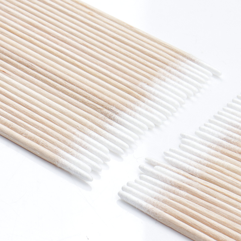 100/300 Uds. Hisopo de algodón desechable de doble cabeza limpieza de orejas palos de madera extensión de pestañas removedor de pegamento microcepillo herramientas de maquillaje