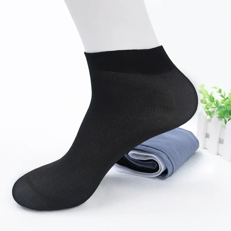 20 pares de calcetines de hombre calcetines cortos de fibra de bambú calcetines finos elásticos sedosos medias para hombre Primavera Verano otoño transpirable RootlessThin