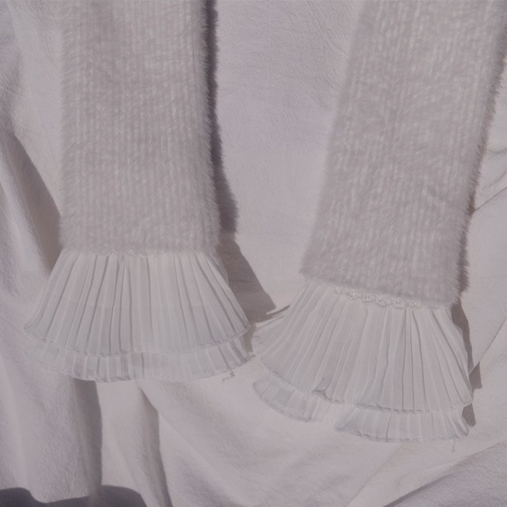 Cubierta de brazo de protección solar, cubierta de cicatriz, suéter decorativo desmontable, puños de manga falsa, volantes, Mangas de codo, puños de encaje, 1 par